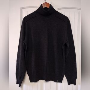 Calvin Klein Merino Wool Turtleneck Gray Mens L Sweater Old Money